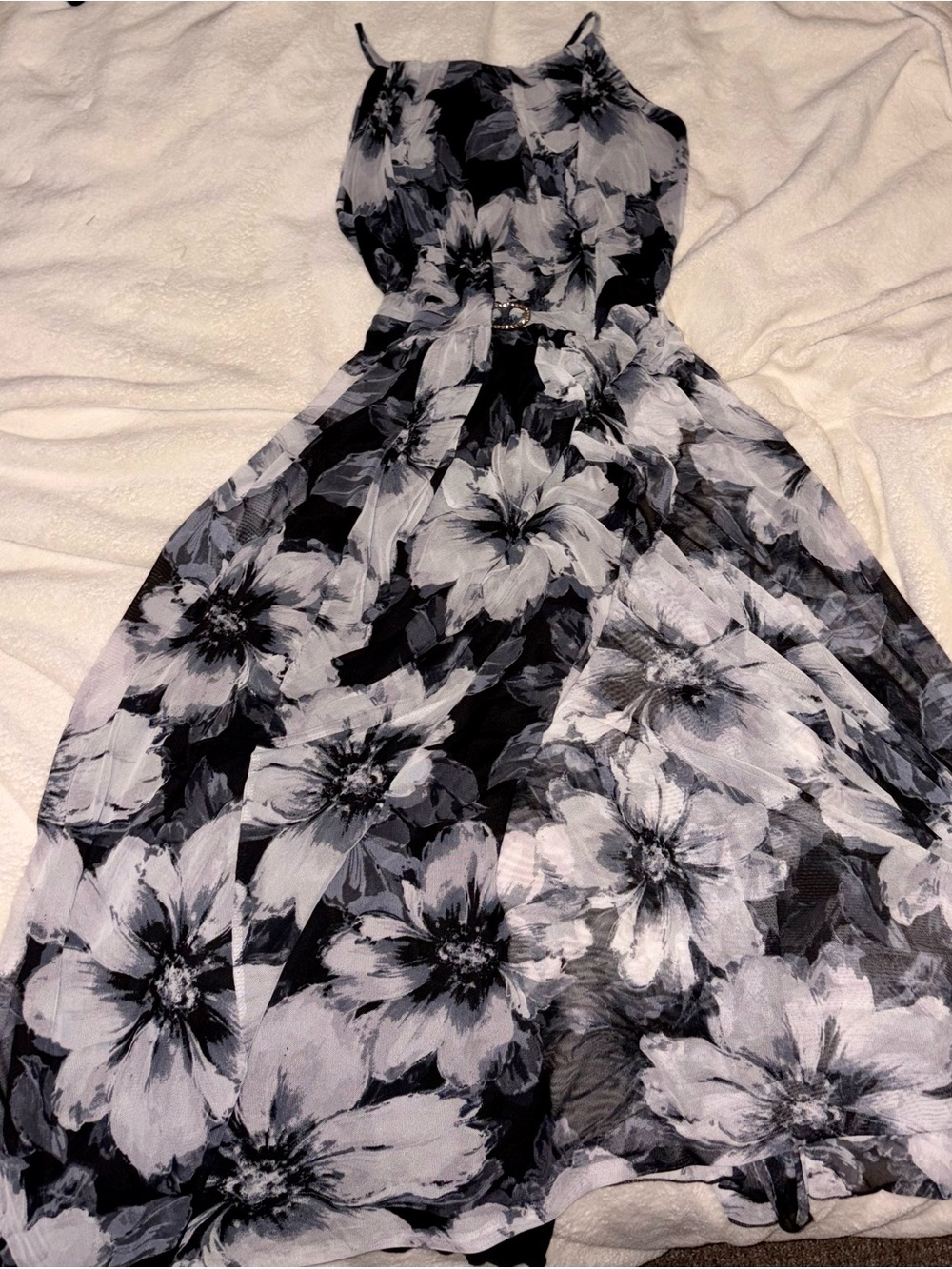 Black & White Floral Maxi Dress